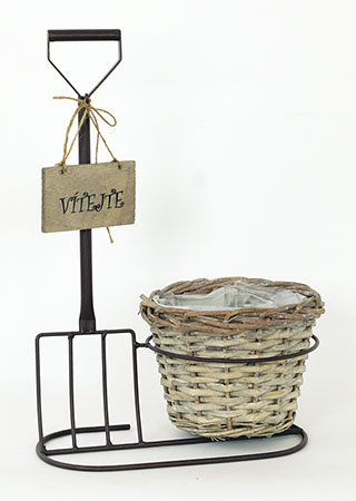 foto Prout�n� ko��k hn�d� v kovov�m hn�d�m antick�m stojanu